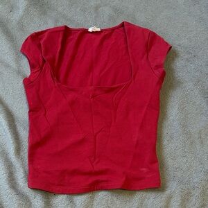 Garage xs Red scoop tee